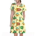 thumbnail image 1 of Goofa Colorful Outer Space Pattern Women Summer Short Sleeve Midi Dress with Pockets Casual Aline Flowy Tshirt Dress Vocation Beach Sundress, 1 of 6