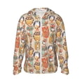 thumbnail image 1 of Goofa Colorful Owls Printed Women's UPF 50+ Sun Protection Hoodie Jacket Lightweight Long Sleeve Sun Shirt for Women with Pocket Hiking Outdoor-X-Large, 1 of 9
