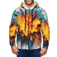 thumbnail image 1 of Goofa Colorful Paint Print Pattern Mens Full-zip Hoodie, Zip-up Pullover Hooded Sweatshirt, Kangaroo Pocket Hoodie Ideal for Daily Wear, Travel, and Home-Large, 1 of 5
