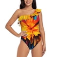 thumbnail image 1 of Goofa Colorful Paint Print Pattern Women's One Piece Swimsuits Tummy Control Bathing Suits Asymmetric One Shoulder Swimwear-XX-Large, 1 of 6
