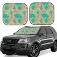 thumbnail image 1 of Goofa Colorful Palm Leaves Pattern 2 Piece Car Windshield Sun Shade Foldable | Front Windshield Shade for Sun, Heat and UV Rays | Sunshade for Car Front Window-, 1 of 7