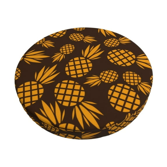 Goofa Colorful Pineapple Printed Stool Covers Round, Waterproof Round Bar Stool Covers Anti-Slip Round Bar Stool Seat Cover with Elastic Bands Durable -13 inch