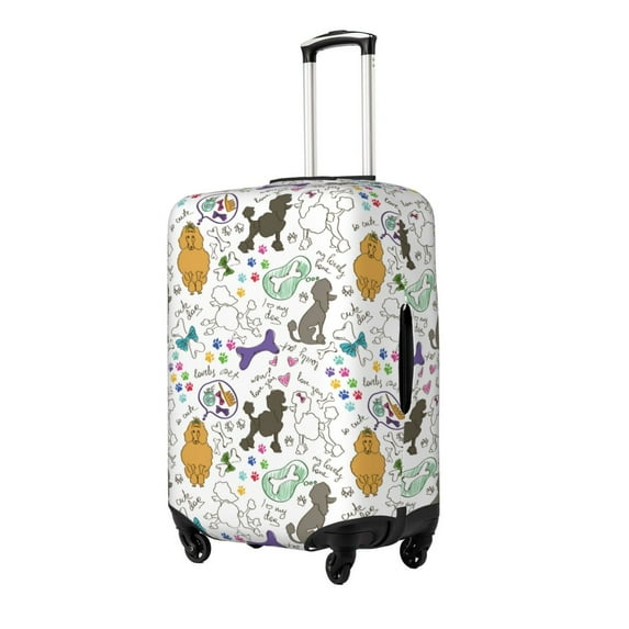 Goofa Colorful Poodle Dog Pattern Luggage Covers For Suitcase,Suitcase Cover Protector Fit 18-32 Inch Luggage-Medium