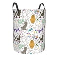 thumbnail image 1 of Goofa Colorful Poodle Dog Printed Circular Hamper,Laundry Basket with Handles,Storage Baskets Foldable,Large Capacity Laundry Hamper-, 1 of 8