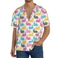 thumbnail image 1 of Goofa Colorful Rabbit Printed Men's Casual Short-sleeved Shirt,Lightweight Breathable Button-down,Summer Casual men's top,Versatile Fashion shirt-Large, 1 of 7