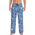 thumbnail image 1 of Goofa Colorful Sailing Ship Pattern Printed Soft Pajama Pants for Men, Wide Leg Comfy Casual Lounge Yoga Pants-Small, 1 of 9