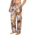 thumbnail image 1 of Goofa Colorful Seashells Printed Soft Pajama Pants for Men, Wide Leg Comfy Casual Lounge Yoga Pants-Medium, 1 of 9