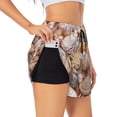 thumbnail image 1 of Goofa Colorful Seashells Printed Women 2 in 1 Running Shorts,Quick Dry Athletic Workout Shorts,High Waisted Athletic Shorts with Liner Pockets-Small, 1 of 9