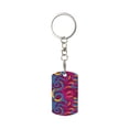 thumbnail image 1 of Goofa Colorful Snake Printed Rectangular Metal Keychain Bag Charm Floral Charm for Purse Keys Metal Keyring Gift for Women Accessories, 1 of 7