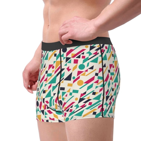 Goofa Colorful Spots Printed Men's Boxer Briefs Underwear, Moisture-Wicking Underwear, Trunk,Soft and Breathable Cotton Underwear-X-Large