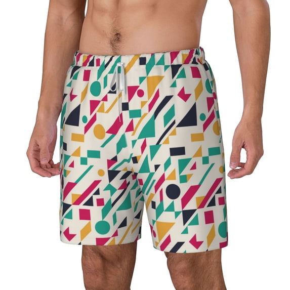 Goofa Colorful Spots Printed Men's Swim Trunks Board Shorts Quick Dry Mens Swimming Trunks with Compression Liner,Breathable Fit Hawaii Beach Shorts-Medium