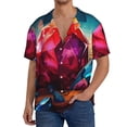 thumbnail image 1 of Goofa Colorful Stone World Printed Men's Casual Short-sleeved Shirt,Lightweight Breathable Button-down,Summer Casual men's top,Versatile Fashion shirt-Medium, 1 of 7