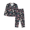 thumbnail image 1 of Goofa Colorful Tropical Leaves Printed Women’s 2 Piece Pajama Set Super,Pajamas Women's Long Sleeve Sleepwear Soft Button Down Loungewear Pjs Lounge Set Nightwear-Medium, 1 of 9