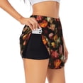 thumbnail image 1 of Goofa Colorful Tulips Printed Women 2 in 1 Running Shorts,Quick Dry Athletic Workout Shorts,High Waisted Athletic Shorts with Liner Pockets-Large, 1 of 9