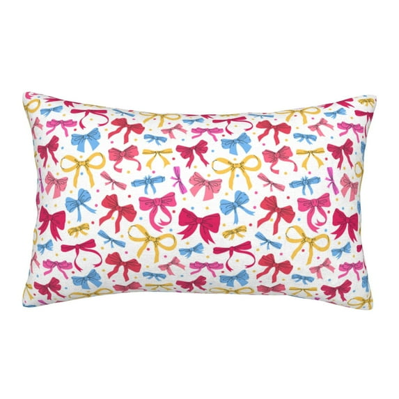 Goofa Colorful bows Pattern Pillow Case – Plush & Soft Cushion Cover, Hypoallergenic Throw Pillow Case for Comfortable Sleep with Envelope Closure-16"x24"
