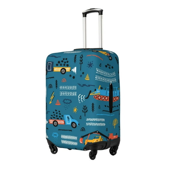 Goofa Construction Trucks Pattern Luggage Covers For Suitcase,Suitcase Cover Protector Fit 18-32 Inch Luggage-Medium
