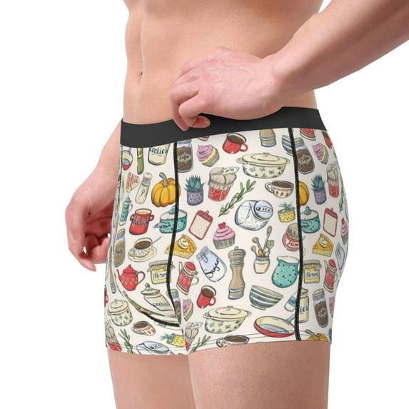 Goofa Cooking Utensils Printed Men's Boxer Briefs Underwear, Moisture-Wicking Underwear, Trunk,Soft and Breathable Cotton Underwear-