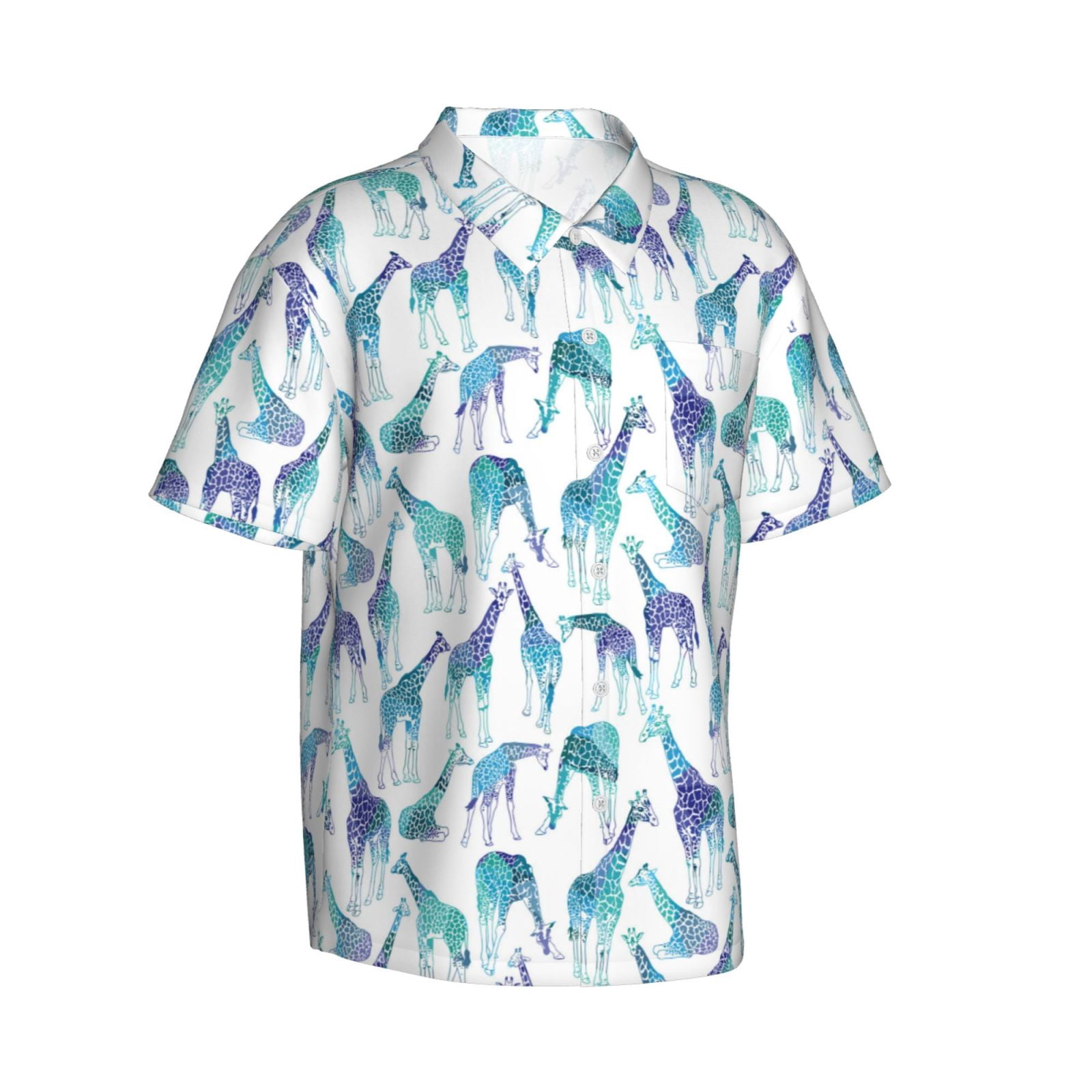 T-shirt Unisexe à Manches Courtes Impression 3D Girafes - 88% Polyester, 12% Spandex, Neuf Avec étiquettes