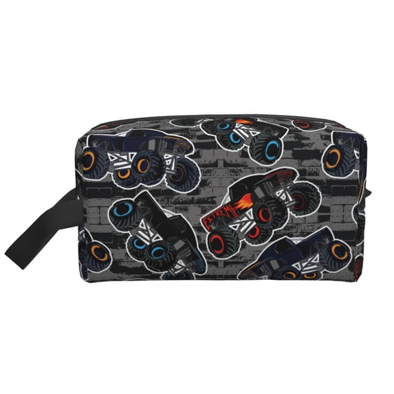 Goofa Cool Off-Road Vehicle Printed Toiletry Bag with Handle,Large Capacity Travel Makeup Cosmetic Bag for Women, Carry on Airport Airline Compliant Bag