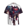 thumbnail image 1 of Goofa Cool Patriotic Buffalo Cowboy Hawaiian Shirt for Men, Unisex Summer Beach Casual Short Sleeve Button Down Shirts,Aloha Tropical Floral print shirt-Large, 1 of 9