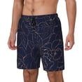 thumbnail image 1 of Goofa Navy Dark Blue Printed Men's Swim Trunks Board Shorts Quick Dry Mens Swimming Trunks with Compression Liner,Breathable Fit Hawaii Beach Shorts-X-Large, 1 of 9
