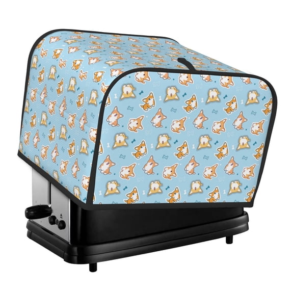 Goofa Corgi Dog 1 Print Toaster Cover 4 Slice, Four Slice Bread Machine Cover Quilted Toaster Covers Bread Maker Cover Kitchen Appliance Cover