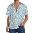 thumbnail image 1 of Goofa Corgi Dog 1 Printed Men's Casual Short-sleeved Shirt,Lightweight Breathable Button-down,Summer Casual men's top,Versatile Fashion shirt-XX-Large, 1 of 7