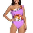 thumbnail image 1 of Goofa Corgi In Sushi Roll Pattern Women's One Piece Swimsuits Tummy Control Bathing Suits Asymmetric One Shoulder Swimwear-Medium, 1 of 6