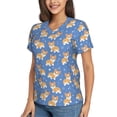 thumbnail image 1 of Goofa Corgi Pattern Women's Slim-Fit Short-Sleeve V-Neck T-Shirt,Classic-Fit Short-Sleeve V-Neck T-Shirt-Large, 1 of 5