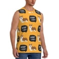 thumbnail image 1 of Goofa Corgi Printed Men's Sleeveless T-Shirt - Athletic Gym Workout Tank Top for Men - Moisture-Wicking, UPF 30+ Quick-Dry Muscle Tee-Large, 1 of 8