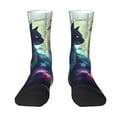 thumbnail image 1 of Goofa Cosmic Cat In Window Printed Men's Crew Socks, Soft Durable Breathable Moisture-Wicking with Odor Control Cotton socks, 1 of 9