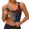 thumbnail image 1 of Goofa Cosmic Dog Starry Night Printed Sports Bras for Women, High Impact Running Bra Workout Crop Tank Tops Longline Sports Bra Push up-Small, 1 of 1