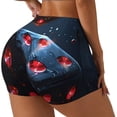 thumbnail image 1 of Goofa Cosmic Red Sparkle Dice Printed Workout Shorts Women Seamless Scrunch Butt Lifting High Waisted Gym Booty Shorts Elastic Workout Shorts-XX-Large, 1 of 8