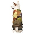 thumbnail image 1 of Goofa Country Farm Morning Rooster Pattern Small Dog Sweater Hoodies Pet Grey Hooded Soft Fleece Sweatshirts with Pocket Fall Winter Puppy Cat Sweaters Warm Clothes-Medium, 1 of 8