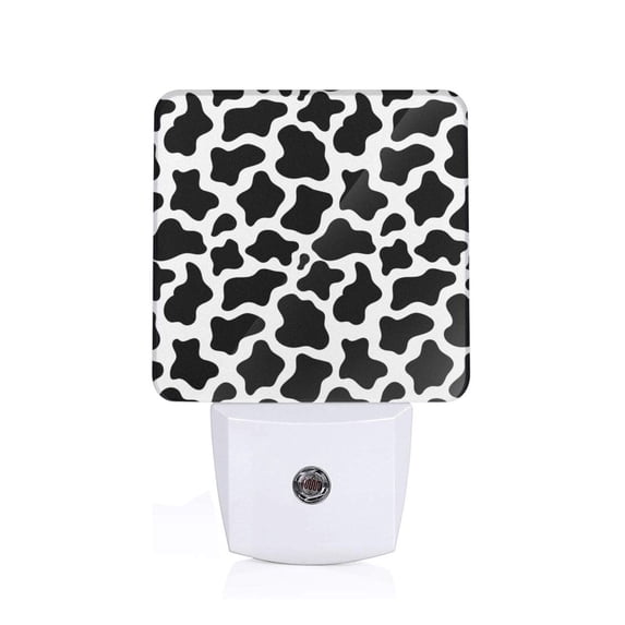 Goofa Cow Print Black White Night Light, Plug-in, Dusk to Dawn Sensor, Warm White, Ambient Lighting, Ideal Kids Adults Nightlight-US