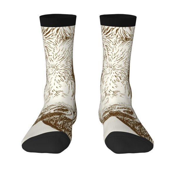 Goofa Cow Printed Men's Crew Socks, Soft Durable Breathable Moisture-Wicking with Odor Control Cotton socks