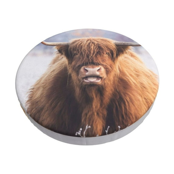 Goofa Cow Printed Stool Covers Round, Waterproof Round Bar Stool Covers Anti-Slip Round Bar Stool Seat Cover with Elastic Bands Durable -14 inch