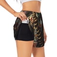 thumbnail image 1 of Goofa Cowboy Iguana Floral Shirt Printed Women 2 in 1 Running Shorts,Quick Dry Athletic Workout Shorts,High Waisted Athletic Shorts with Liner Pockets-Small, 1 of 9