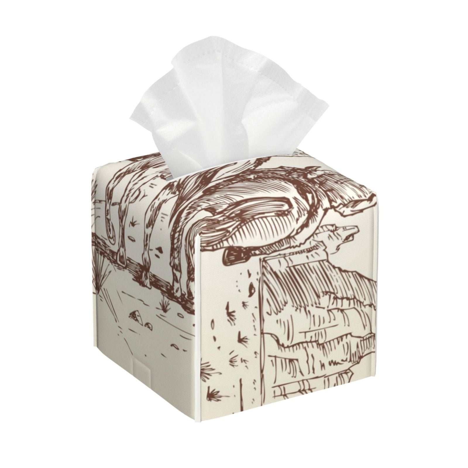 Goofa Cowboys Riding Horses Tissue Box Cover PVC Leather Tissue Holder ...