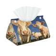 thumbnail image 1 of Goofa Cows Cattles Pattern Triangle Square Tissue Box Cover, Modern PVC Leathe Facial Paper Holder,Decorative Holder/Organizer for Bathroom Vanity Countertop, 1 of 9