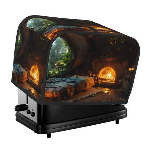 Goofa Cozy Tree Hole Cabin Print Toaster Cover 2 Slice, Two Slice Bread Machine Cover Quilted Toaster Covers Bread Maker Cover Kitchen Appliance Cover