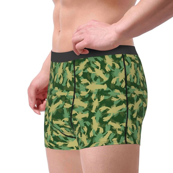 Goofa Crayfish Army Printed Men's Boxer Briefs Underwear, Moisture-Wicking Underwear, Trunk,Soft and Breathable Cotton Underwear-Medium