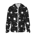 thumbnail image 1 of Goofa Crescent and Stars Printed Women's UPF 50+ Sun Protection Hoodie Jacket Lightweight Long Sleeve Sun Shirt for Women with Pocket Hiking Outdoor-3X-Large, 1 of 9