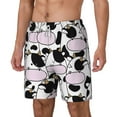 Goofa Cute Animal with Cow Printed Men's Swim Trunks Board Shorts Quick