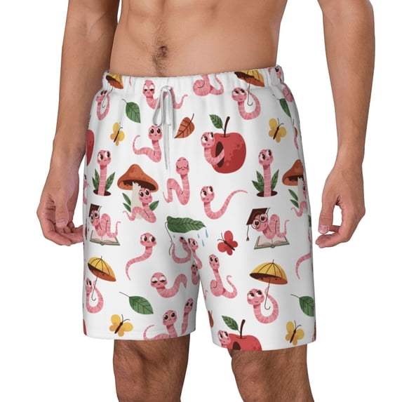 Goofa Cute Animal Printed Men's Swim Trunks Board Shorts Quick Dry Mens Swimming Trunks with Compression Liner,Breathable Fit Hawaii Beach Shorts-Small