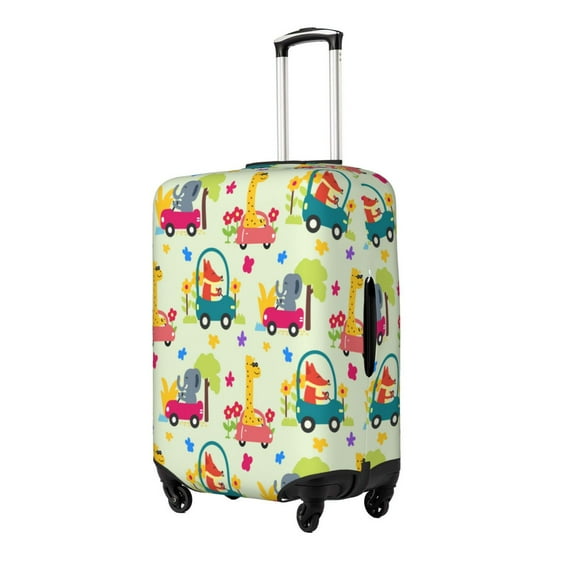 Goofa Cute Animals driving a car Pattern Luggage Covers For Suitcase,Suitcase Cover Protector Fit 18-32 Inch Luggage-Small