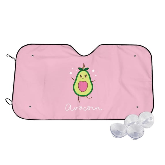 Goofa Cute Avocado Printed Car Windshield Sunshade,Foldable Reflective Sun Visor,UV Protection Heat Blocker Sunshade,Car Cooling Accessory-Medium