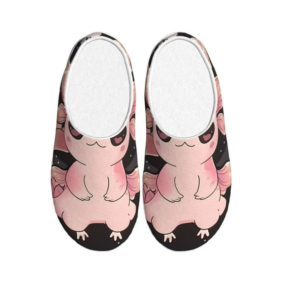 Goofa Cute Axolotl Sakura Blossoms B Print Womens Mens Cotton Lightweight House Slippers , Washable Home Slippers,Indoor Comfy Bedroom Cozy Slippers-42/43