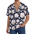 thumbnail image 1 of Goofa Cute Basebal Printed Men's Casual Short-sleeved Shirt,Lightweight Breathable Button-down,Summer Casual men's top,Versatile Fashion shirt-X-Large, 1 of 7