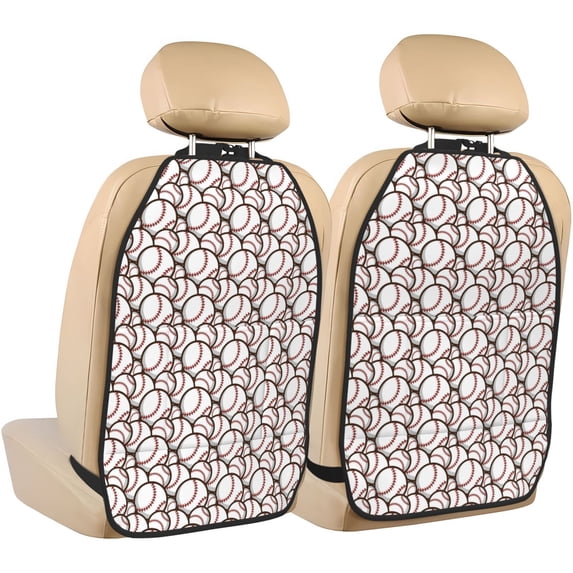 Goofa Cute Baseball Pattern Car Back Seat Protector for Kids (2 Pack) ,Anti-kick Storage Mat for Car Seats,Shields from Footprints